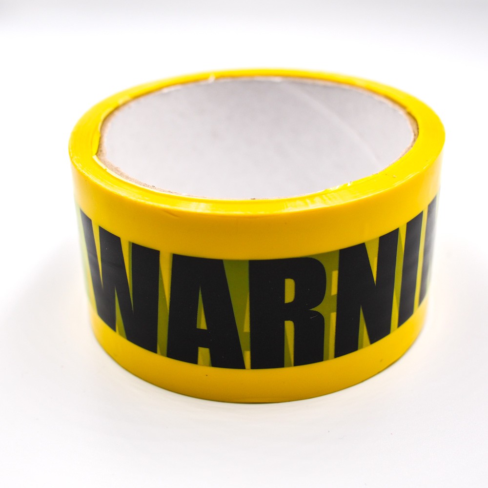 Băng keo tape vàng WARNING - Sticker Factory - Chiều dài 25m