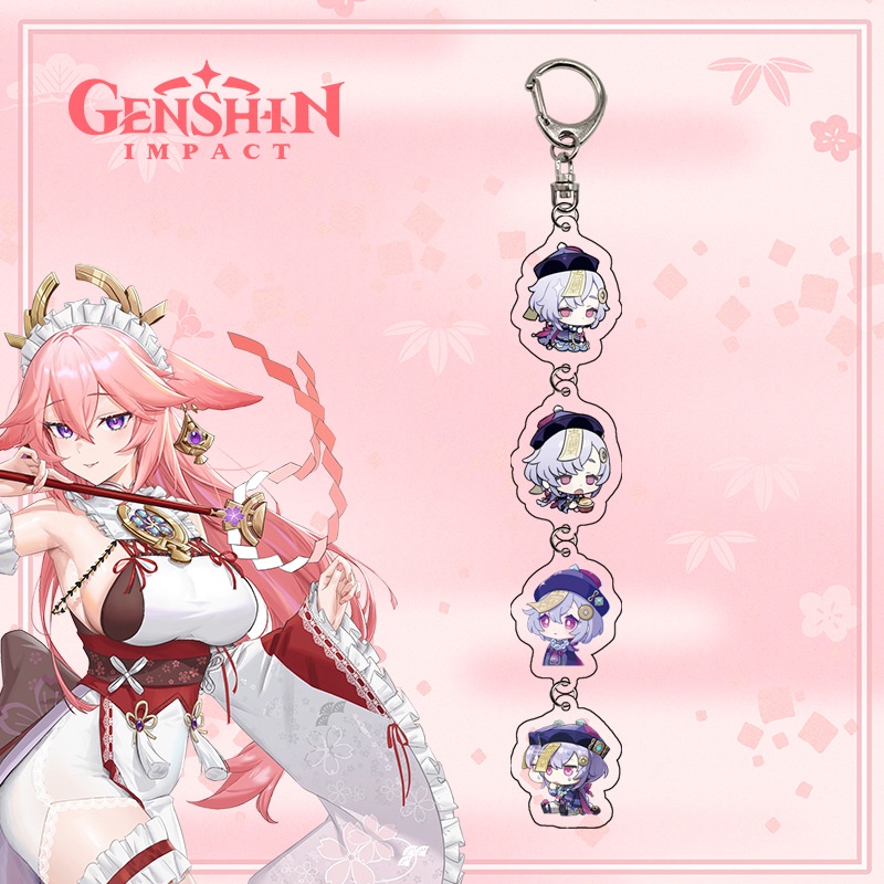 Set 4 Móc Khóa Hình Nhân Vật Anime Hutao Yaemiko Dễ Thương