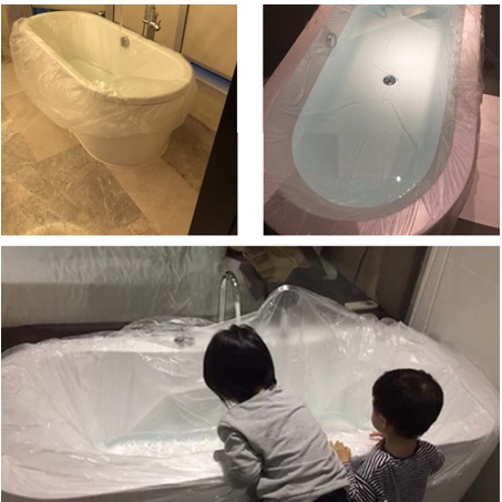 Miếng bọc lót bồn tắm KHÔNG THẤM NƯỚC dùng 1 lần