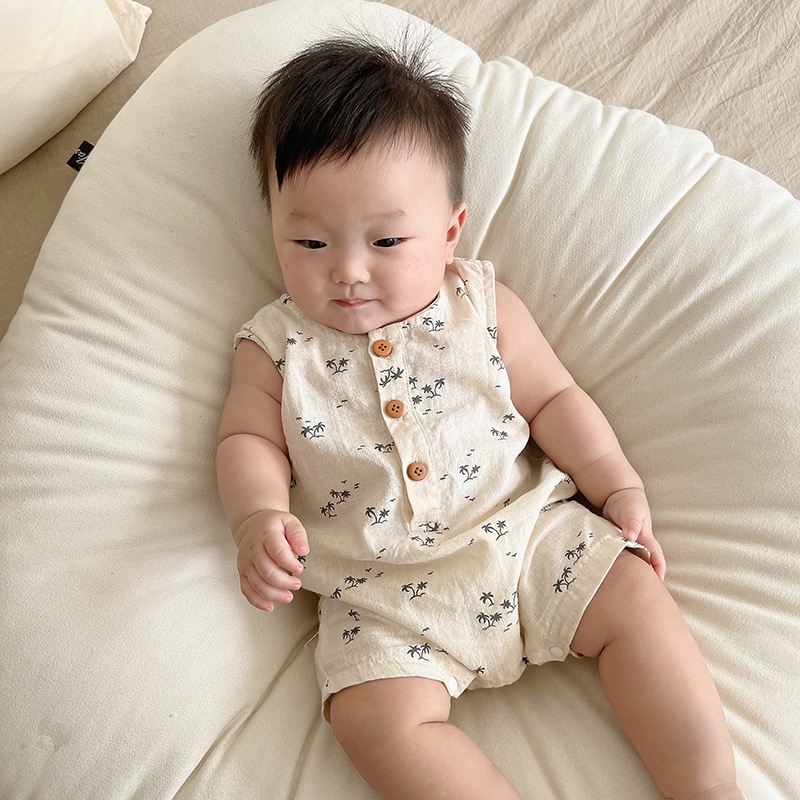 Áo Ngủ Liền Quần Sát Nách Thời Trang Mùa Hè Cho Bé Trai