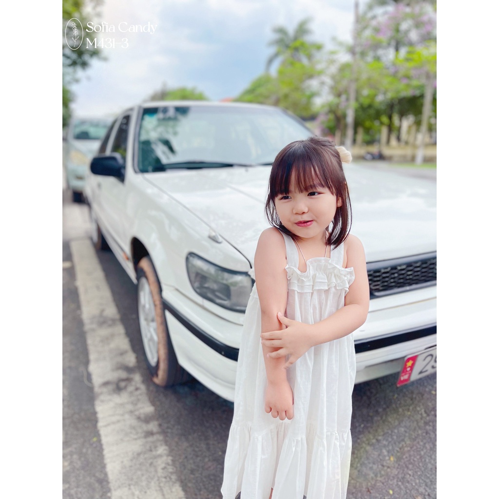 Váy linen xước - dáng dài maxi cho bé đi du lịch cực kỳ xinh xắn