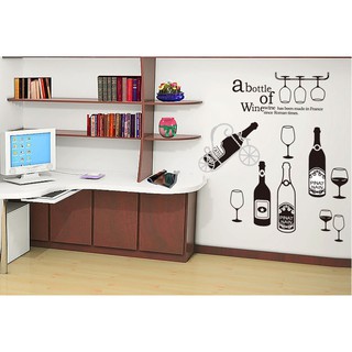 Decal dán tường Kệ rượu