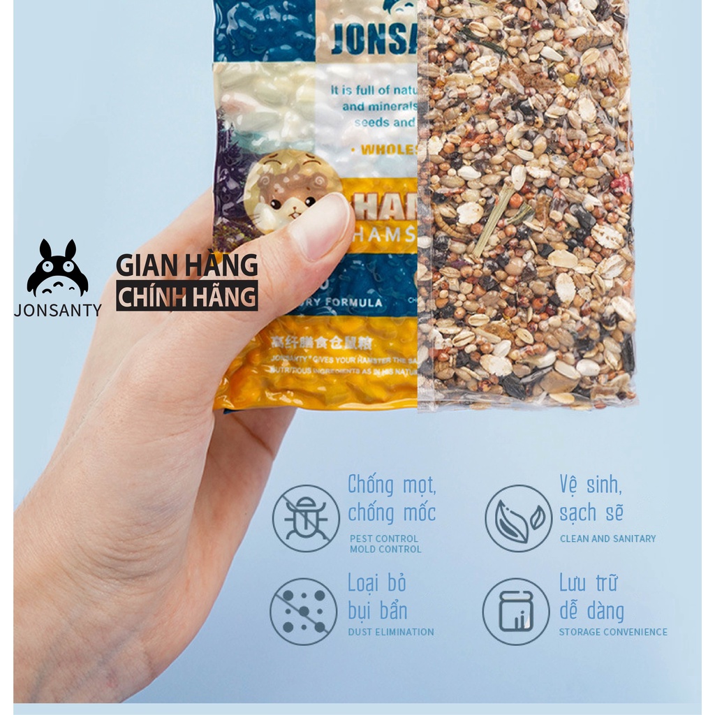 Thức ăn cho hamster hạt dinh dưỡng cao cấp hàng chính hãng JONSANTY giúp tăng cường sức đề kháng gói lớn 450gram CST100