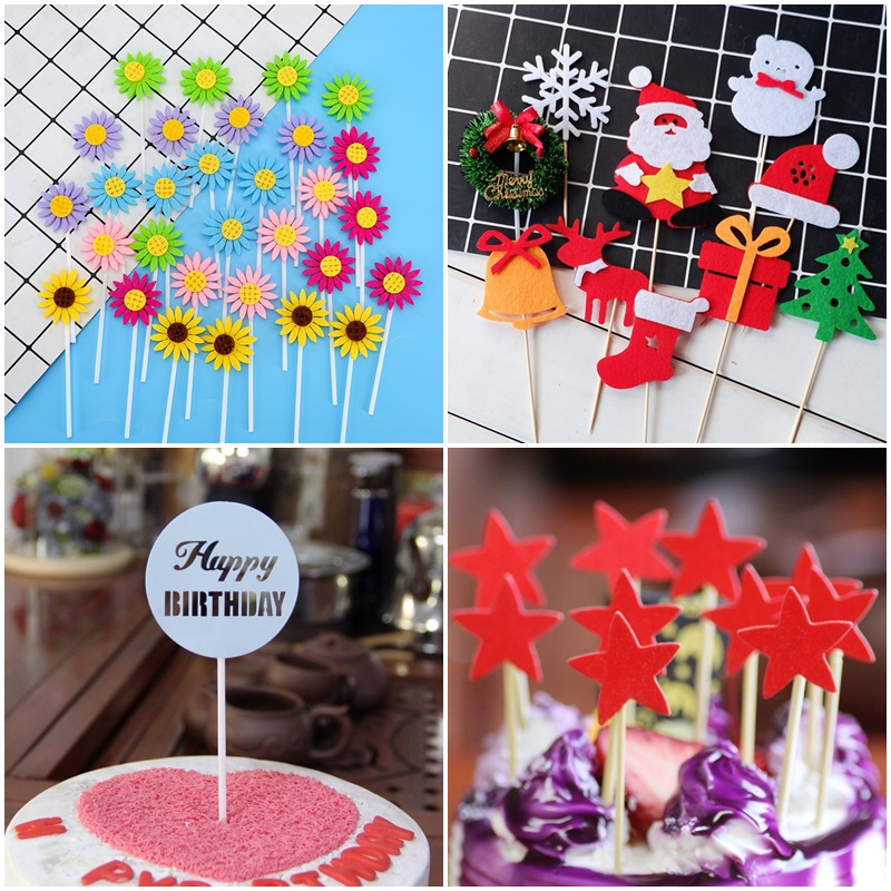Set thẻ cắm trang trí bánh kem hình thù ngộ nghĩnh