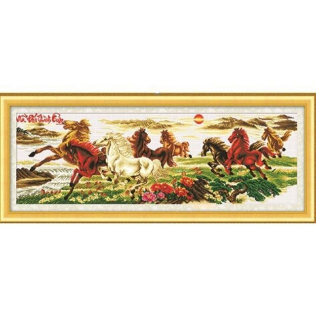 Tranh thêu chữ thập MÃ ĐÁO THÀNH CÔNG (TN2619) 123×45cm CHƯA THÊU.