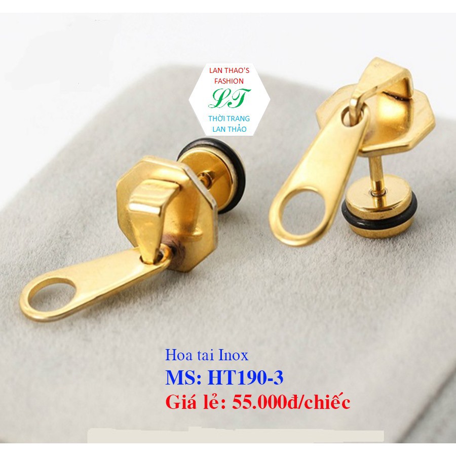 Bông tai Inox Khóa kéo độc đáo HT190 3 (VÀNG) HENGFENG