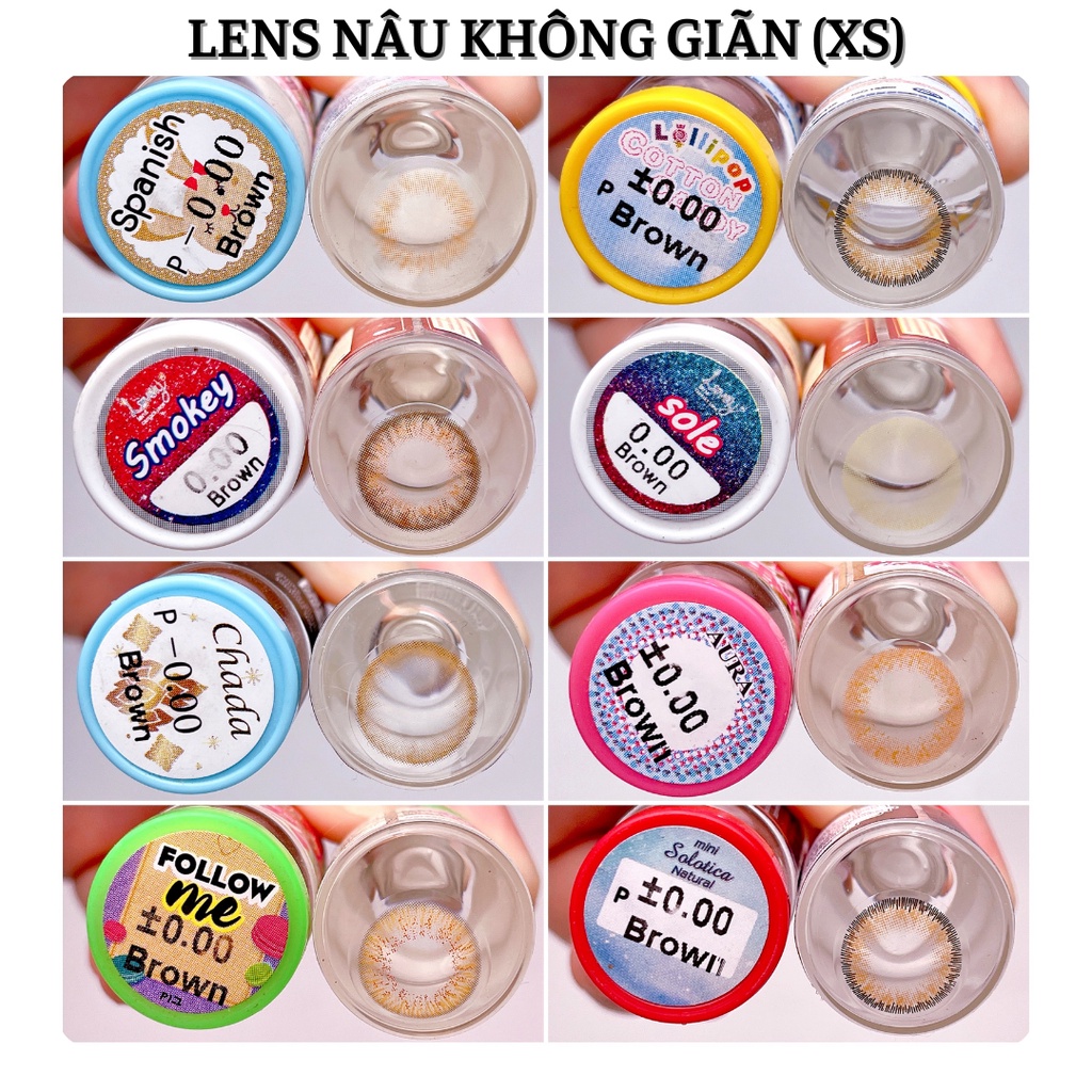 0 ĐỘ LENS NÂU PHẦN 8, Full Lens Brown Giãn Ít Size XS, S Chat Chọn Mẫu