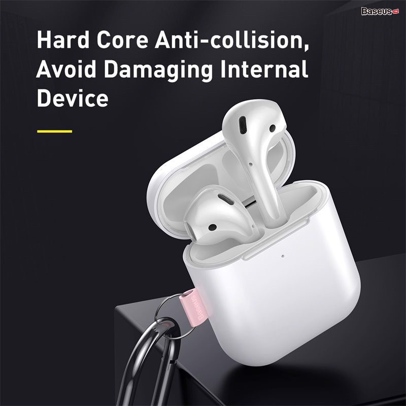 Ốp lưng chống sốc có móc khoá đeo cho Airpods Baseus Let''s go Woven Label Hook Protective Case(cho AirPods 1/2)