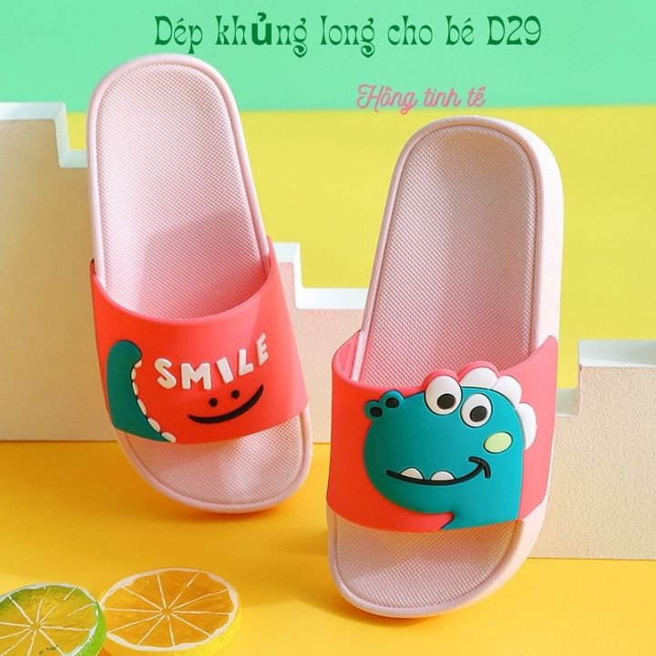 Dép khủng long trẻ em LIMIBABY có quai ngang chống trơn nhiều màu cho bé đi trong nhà D26D29