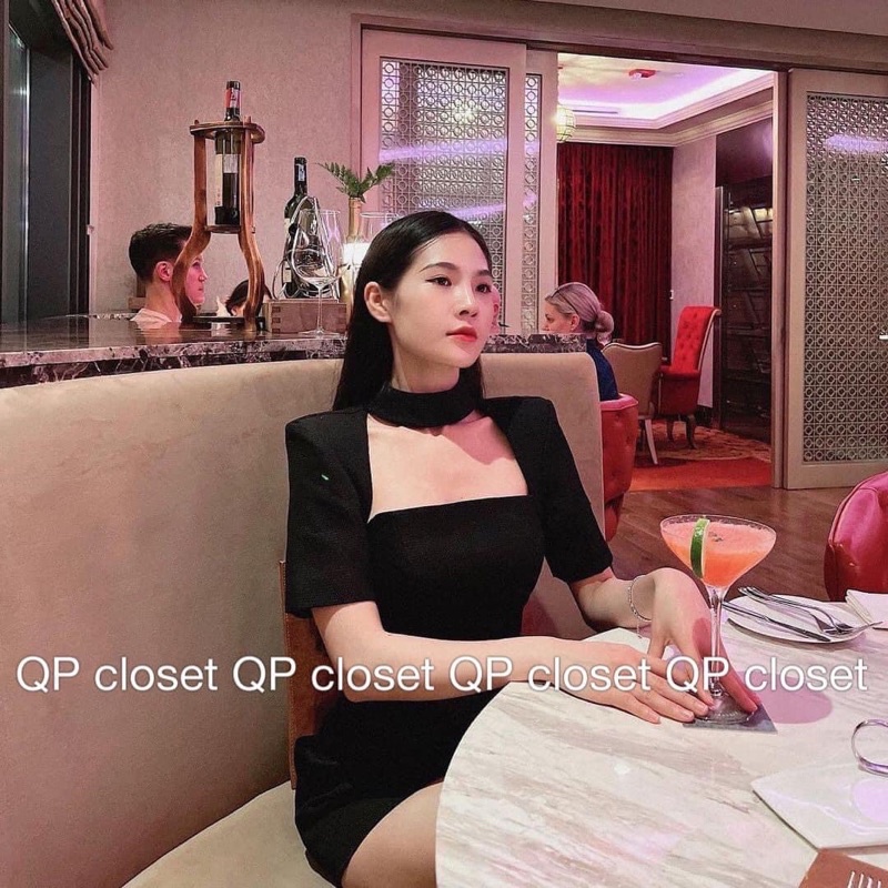 Váy Dạ Cổ Choker Hàng 2 Lớp Dày Dặn 2 Màu Có Ảnh Thật
