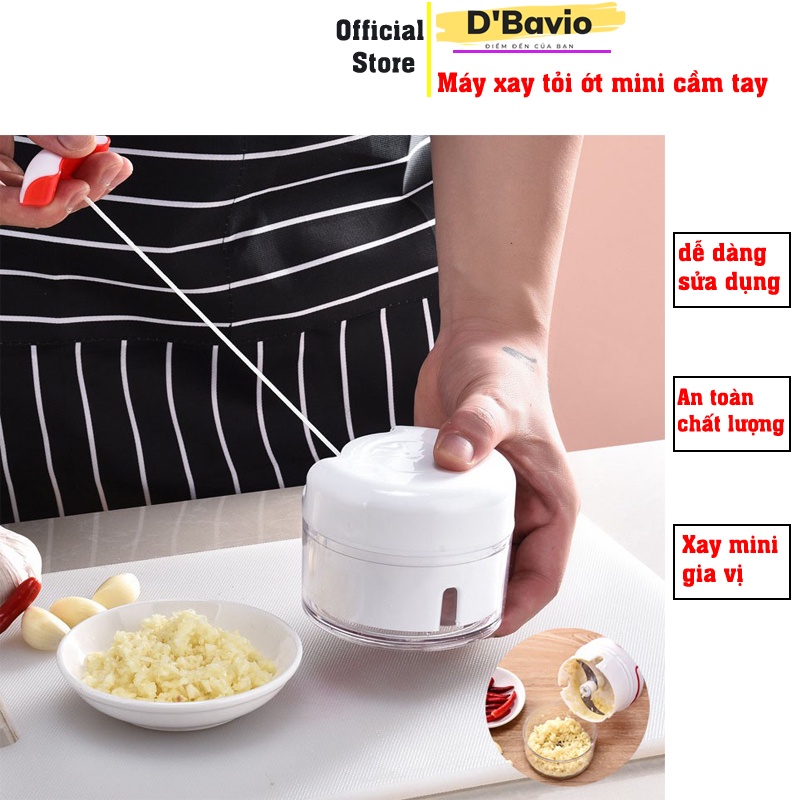 Máy xay tỏi ớt mini cầm tay, dụng cụ xay tỏi ớt và gia vị cho gia đình - Dbavio