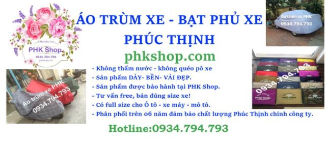 Bạt phủ xe máy áo trùm xe máy vải dù Phúc Thịnh phân phối tại phkshop.com