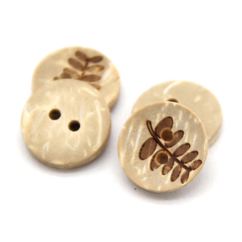 Set 50 Nút Gỗ 13mm Họa Tiết Vỏ Dừa Tự Nhiên Cho Trang Trí Búp Bê