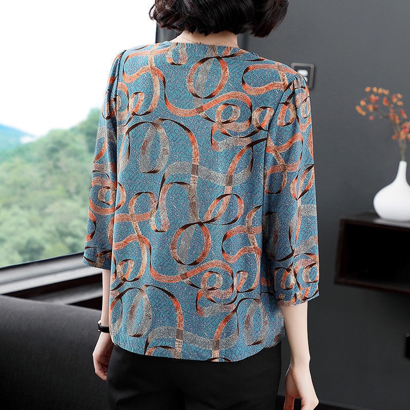 Áo Thun Tay Lỡ Cổ Tròn Dành Cho Phụ Nữ Trung Niên 40 Tuổi