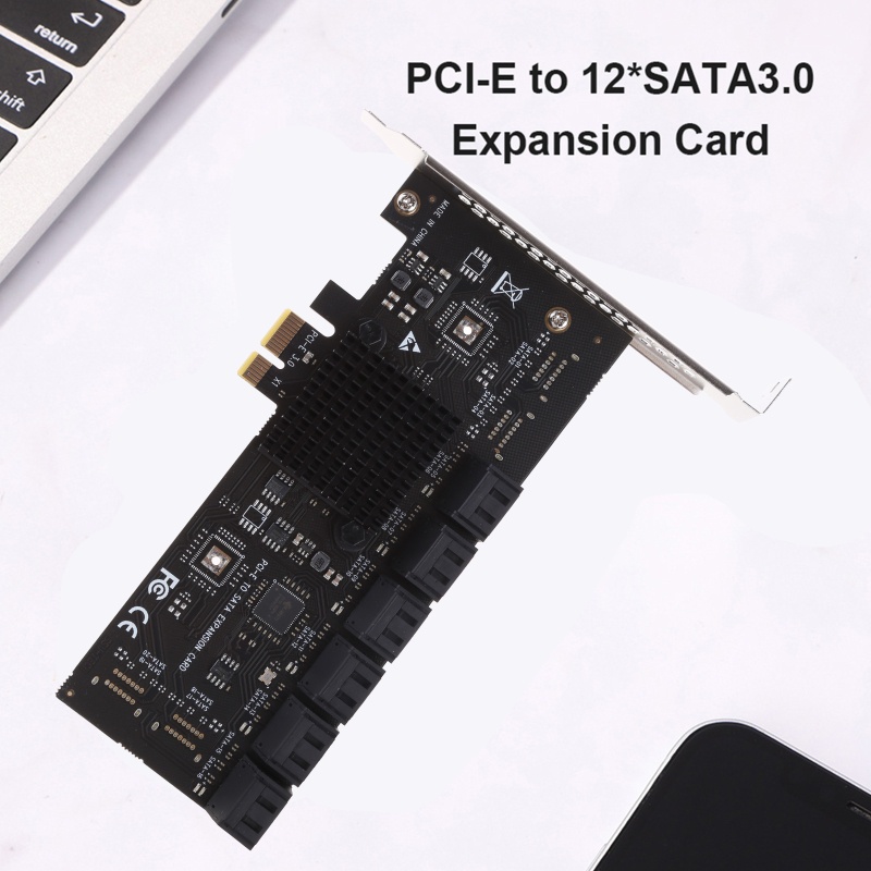 Thẻ mở rộng Pcie PC chuyển đổi PCI-E sang SATA3.0 hỗ trợ chế độ IDE/ AHCI QJ 12-cổng