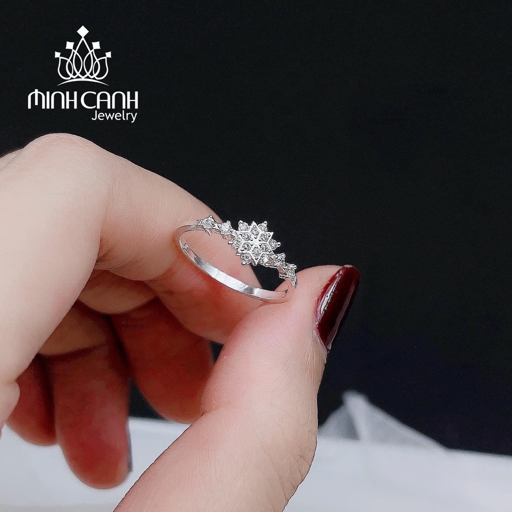 Nhẫn Bạc Hình Hoa Tuyết Đính Đá - Minh Canh Jewelry