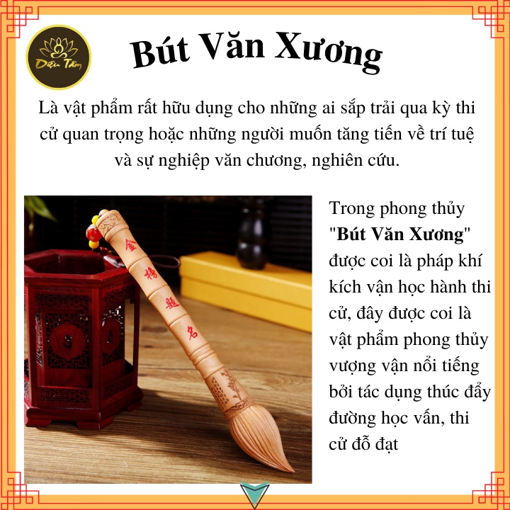 Bút Văn Xương - vật phẩm phong thủy cầu may mắn trong thi cử, học hành công danh size 20cm