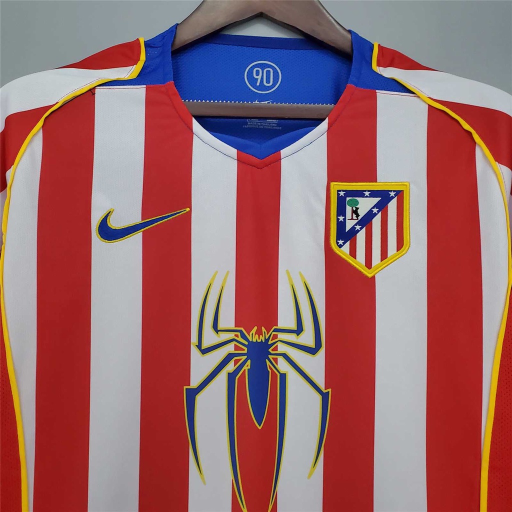 Áo Thun Họa Tiết Câu Lạc Bộ Bóng Đá Atletico Madrid Phong Cách Retro Cho Nam 2004-2005