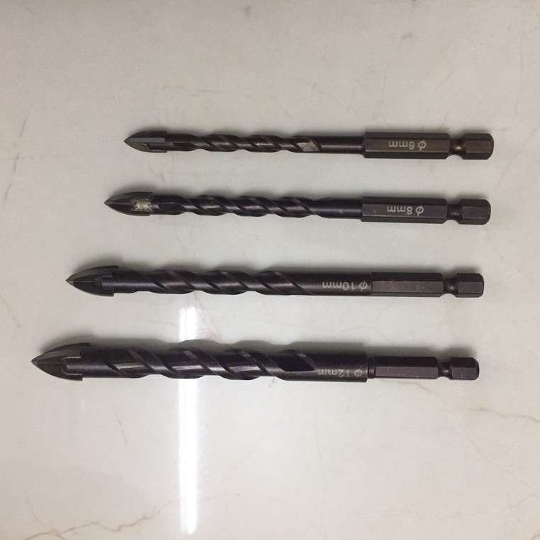 Mũi Khoan Đa Năng - Mũi khoan Gạch men, Thủy tinh, Đá hoa, Bê Tông- Bộ 4 mũi - MKGM02