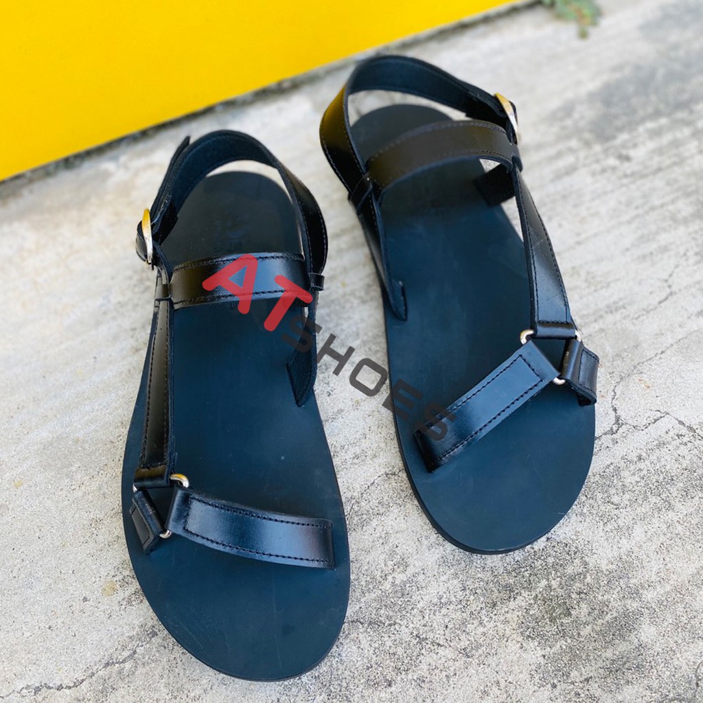 Dép Da Cao CấpDA BÒ THẬTDép Sandal Hàng Thiết Kế Trẻ Trung Đế Caosu Chống Nước Atshoes XDxn301