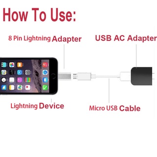 Đầu chuyển đổi từ cổng micro usb sang 8 pin lightning cho iphone 5 6 4