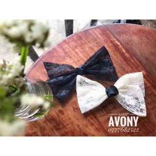 Kẹp tóc nơ tiểu thư ren