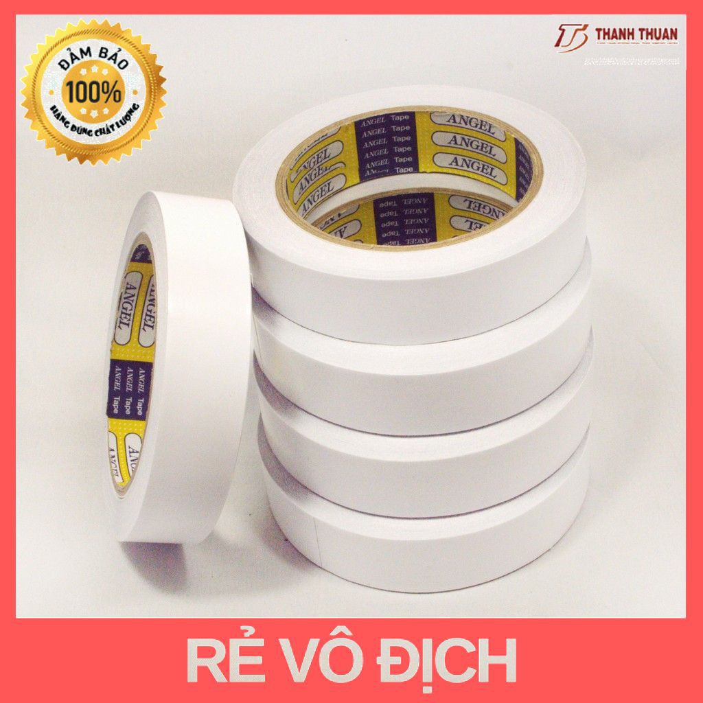 [XẢ KHO 3 NGÀY] BĂNG KEO 2 MẶT CÁC SIZE 1.2F, 2.5F, 5F siêu dính để dán giấy, thùng carton