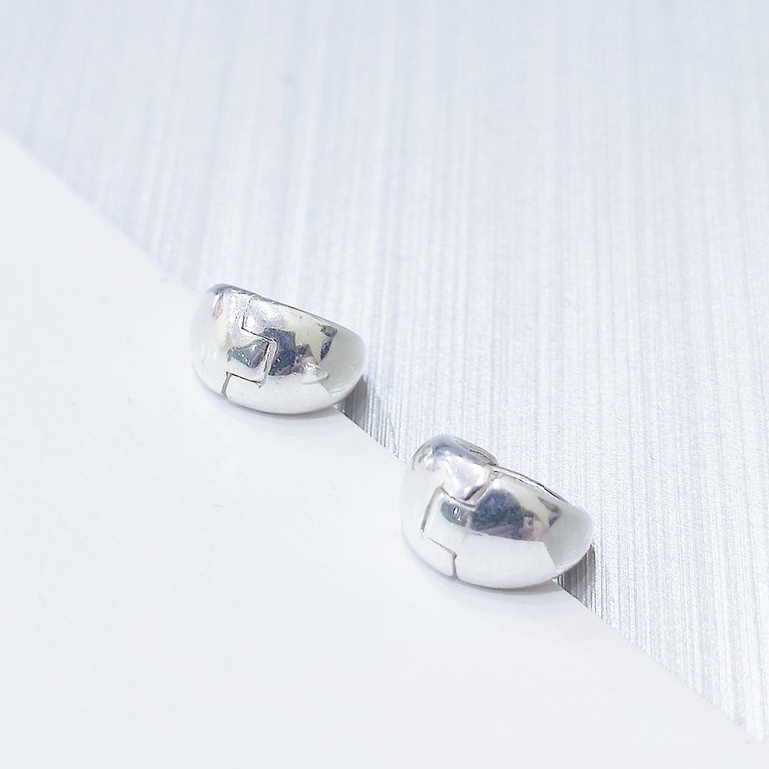 Khuyên tai bạc ta Khuyên tròn trơn bấm 6-7mm đeo vành tai lỗ Helix cá tính