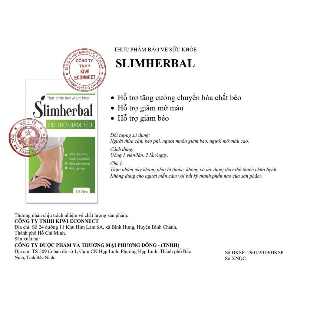 SLIMHERBAL - Giảm béo tự nhiên - Đốt cháy mỡ thừa - Loại bỏ mụn đầu đen, trứng cá | BigBuy360 - bigbuy360.vn