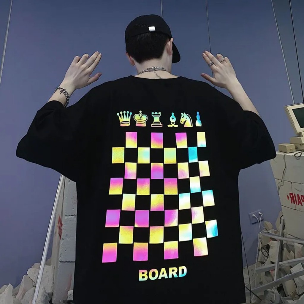 Áo thun Stee Phản quang 7 màu CHESS BOARD Unisex