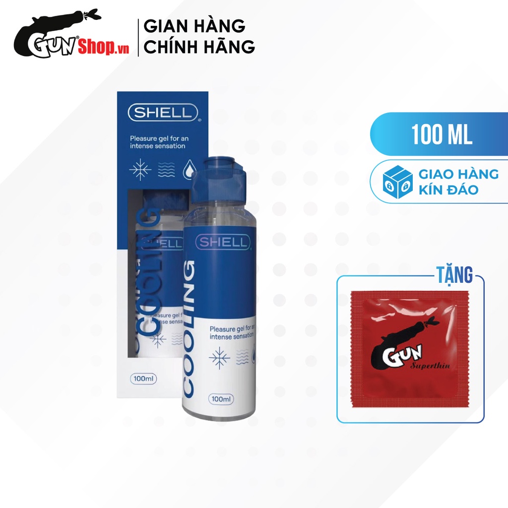 Gel bôi trơn mát lạnh Shell Cooling chai 100ml kèm 1 chiếc BCS Gun Super Thin - 2243