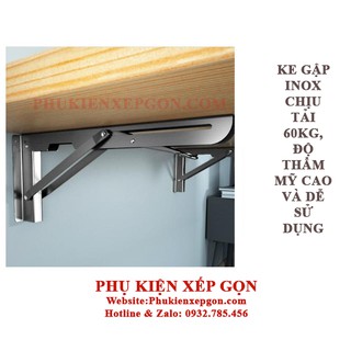 BẢN LỀ GẬP KIỂU TAY GẠT INOX CHỊU TẢI 60KG 2 CÁI