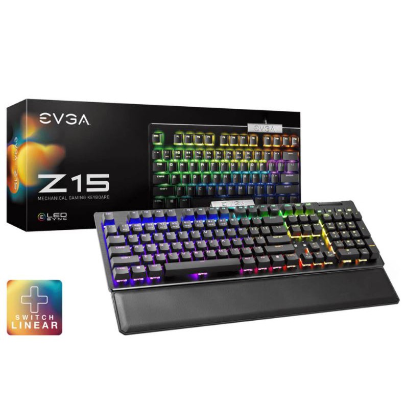 [Mã SKAMA07 giảm 8% đơn 250k]Bàn phím Gaming EVGA Z15 – RGB Gaming Keyboard – Speed Silver Switches (Linear)- Có kê tay