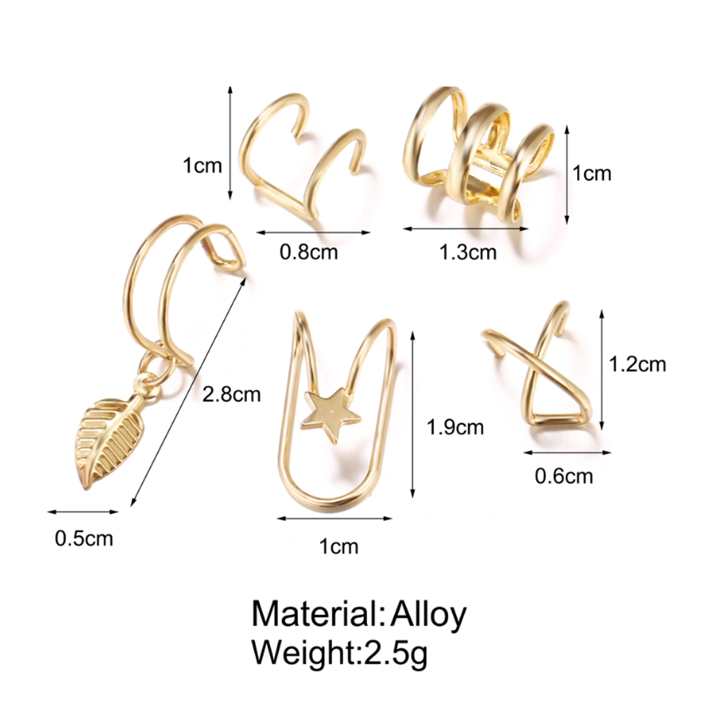 Set 5 Khuyên Vành Tai Nhiều Kiểu Dáng Xinh Xắn Cho Nữ