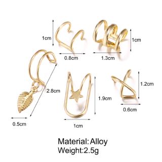Set 5 Khuyên Vành Tai Hình Chiếc Lá