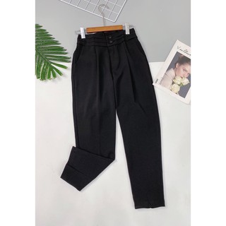 Quần baggy 2 cúc cạp xếp ly