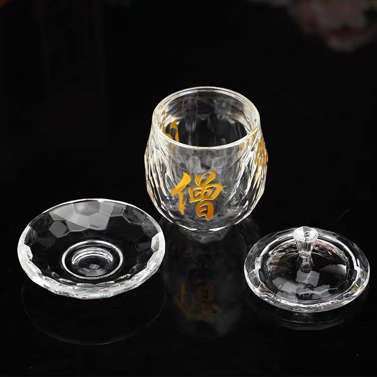Ly Chữ Phật, thủy tinh 8cm  - Văn Phòng phẩm Nhơn Phát