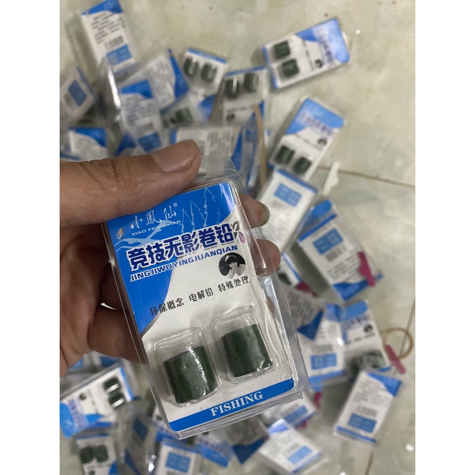 chí là cuộn, chì câu cá tiểu phượng hoàng, vỉ 2 cuộn, chì câu cá