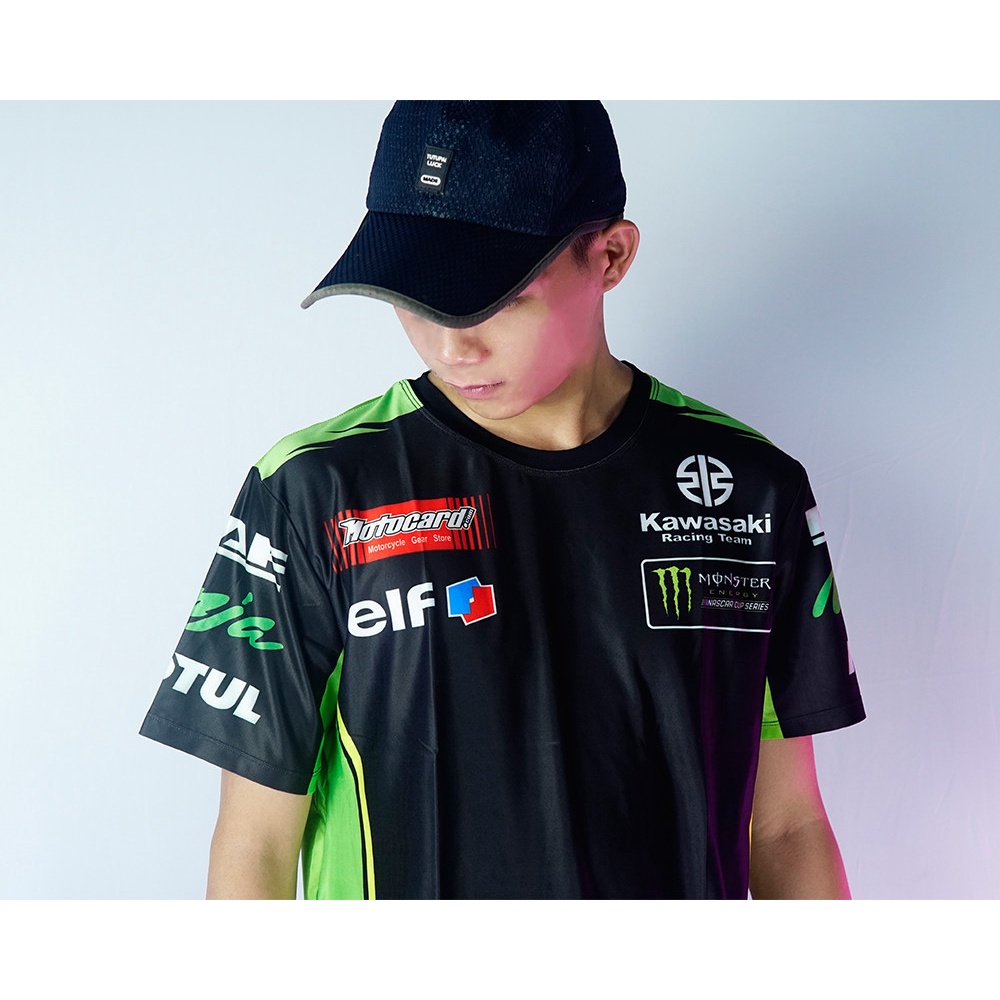 Áo thun nam mẫu mới in nhiệt tem Kawasaki