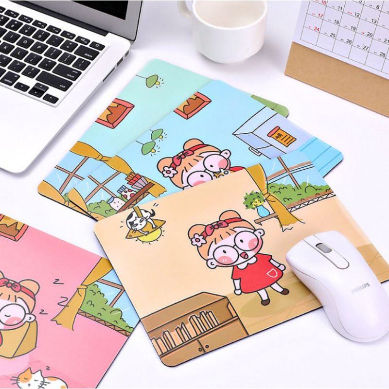 Miếng lót chuột hình cô bé chibi siêu đáng yêu - Bàn di chuột máy tính xinh giá rẻ