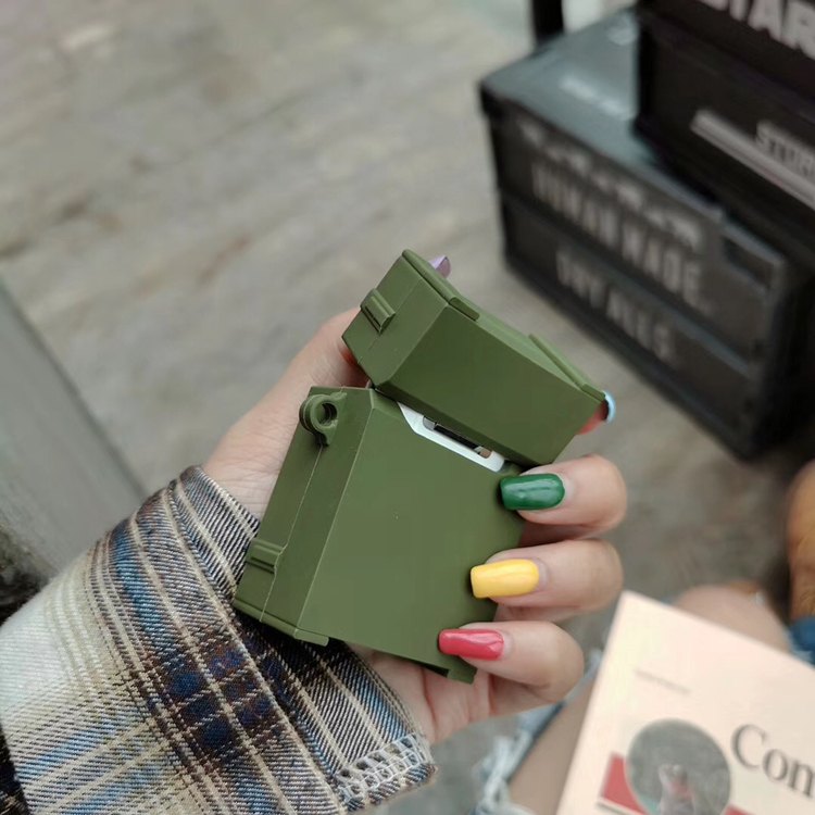 CREATIVE Vỏ Bảo Vệ Hộp Sạc Tai Nghe Airpods1 / 2 Kèm Móc Khóa Xinh Xắn