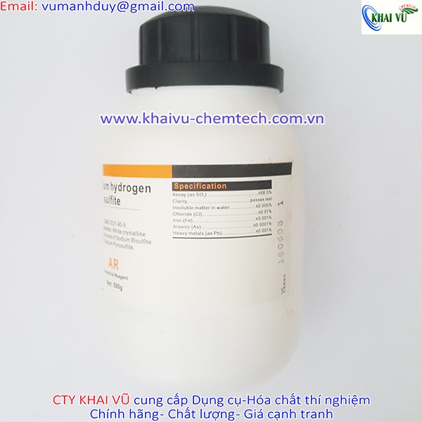 Hóa chất NaHSO3 chai 500g natri bisunfit sodium hydrogen sulfite TINH KHIẾT thí nghiệm