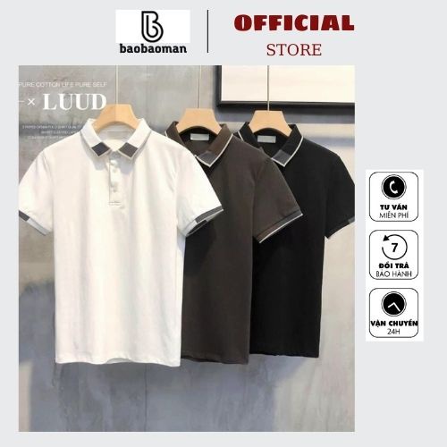 Áo Polo nam cổ bẻ phối vải cá sấu Cotton xuất xịn,chuẩn form,sang trọng-lịch lãm BAOBAOMAN