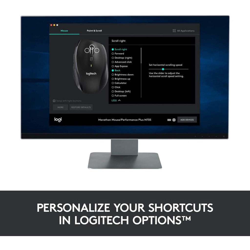 Chuột Không Dây Logitech M705 2.4 GHz 1000 DPI, 3 Bánh Xe Tương Thích Với PC, Laptop, Chromebook