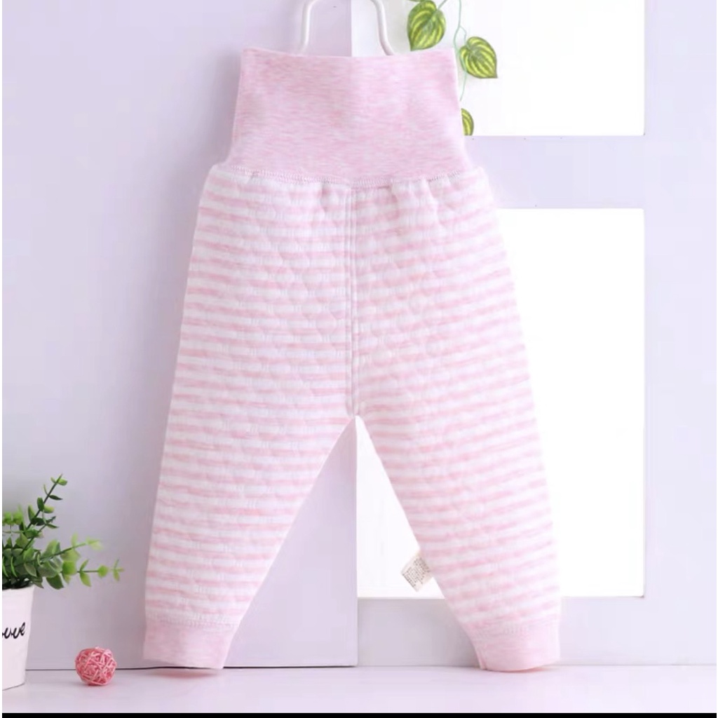 Quần nỉ bông cạp cao cho bé 2 màu be - hồng size 70-100cm