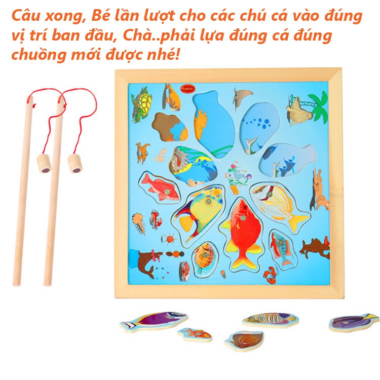 Đồ chơi câu cá nam châm bằng gỗ