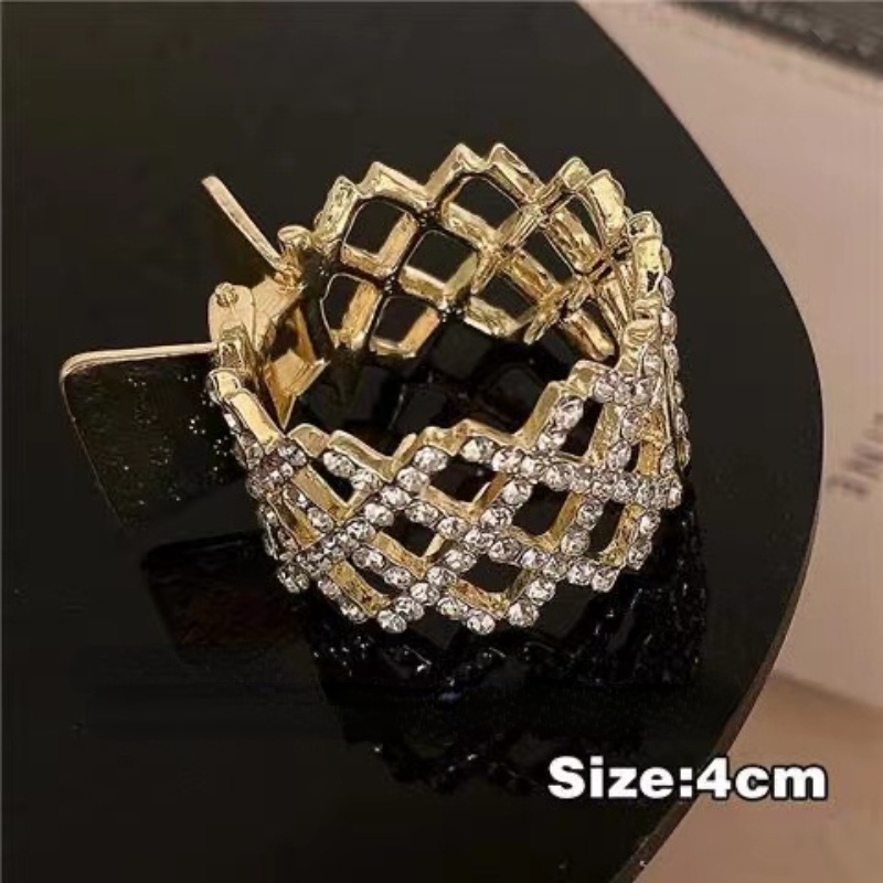 Kẹp Tóc Kim Loại Đính Ngọc Trai Và Đá Zircon Lấp Lánh Cho Nữ