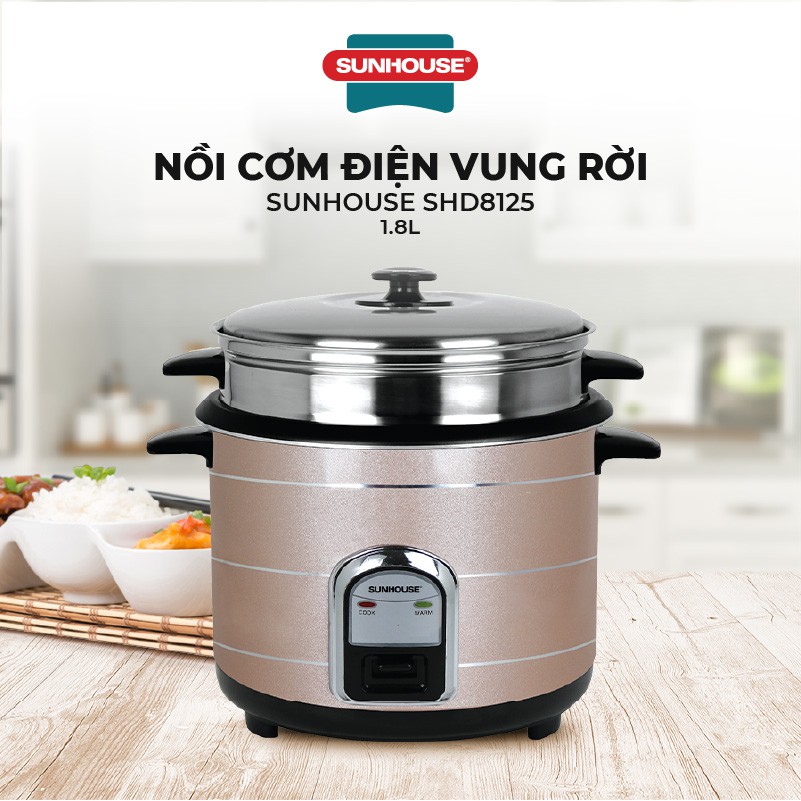 Nồi Cơm Điện Nắp Rời Sunhouse SHD8125 (1.8L) hàng chính hãng giá tốt