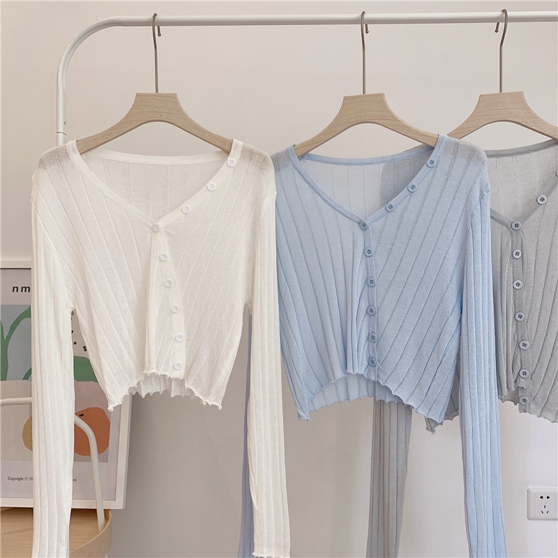 Áo Cardigan Dệt Kim Tay Dài Dáng Rộng Chống Nắng Thời Trang Mùa Hè Hàng Mới Dành Cho Bạn Nữ