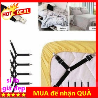 Bộ set 4 kẹp góc ga giường, bộ kẹp căng cố định góc ga nệm drap giường chống xê dịch